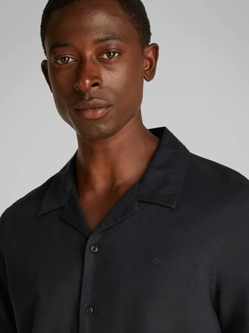 Calvin Klein Linen Cotton Shirt - Black