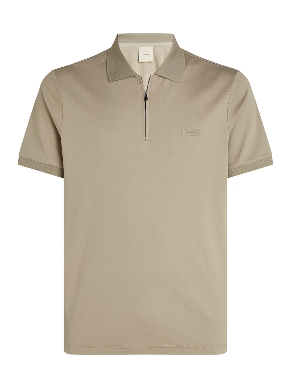 Calvin Klein Liquid Touch Welt Zip Polo - Green