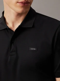 Calvin Klein Smooth Cotton Polo - Black