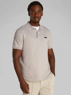 Calvin Klein Stretch Pique Multi Tipping Polo - Stone