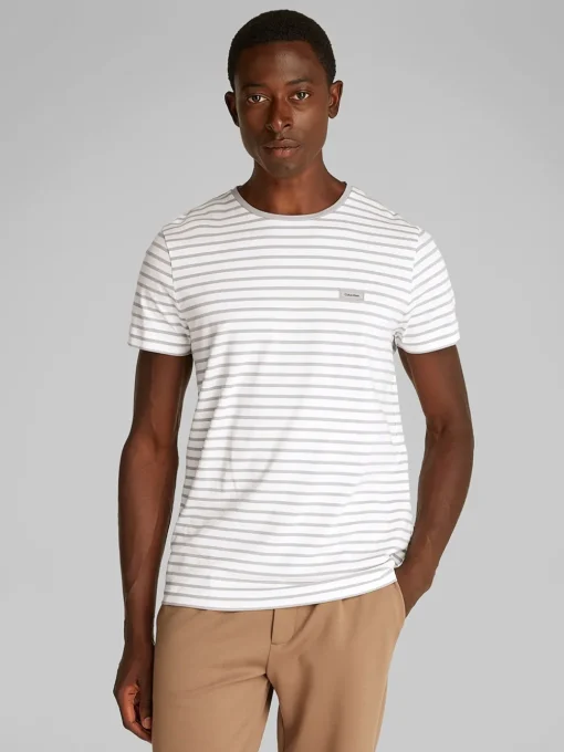 Calvin Klein Stretch Stripe T-Shirt - White