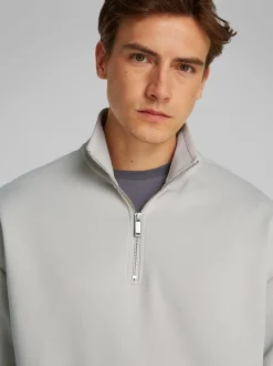 Calvin Klein Tech Interlock Quarter Zip - Grey