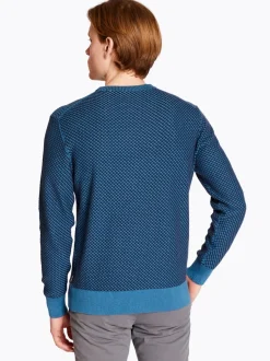 Calvin Klein Two Tone Honeycomb Sweater - Blue