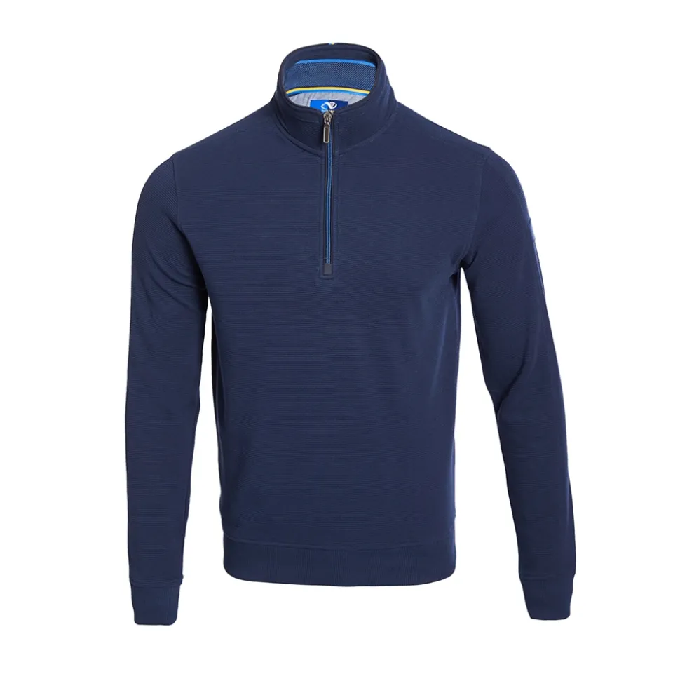 Club 1879 Leinster Half Zip Rib Sweatshirt - Navy