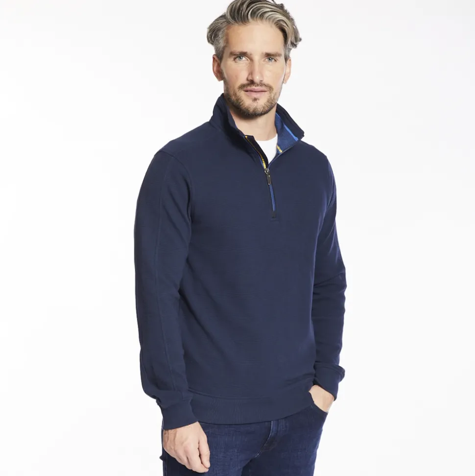 Club 1879 Leinster Half Zip Rib Sweatshirt - Navy