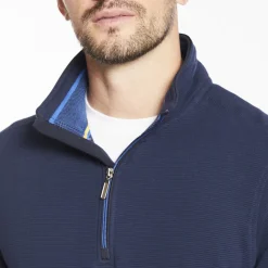 Club 1879 Leinster Half Zip Rib Sweatshirt - Navy