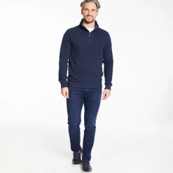 Club 1879 Leinster Half Zip Rib Sweatshirt - Navy