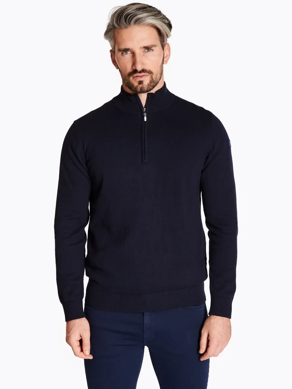 Club 1879 Leinster Quarter Zip Knit - Navy