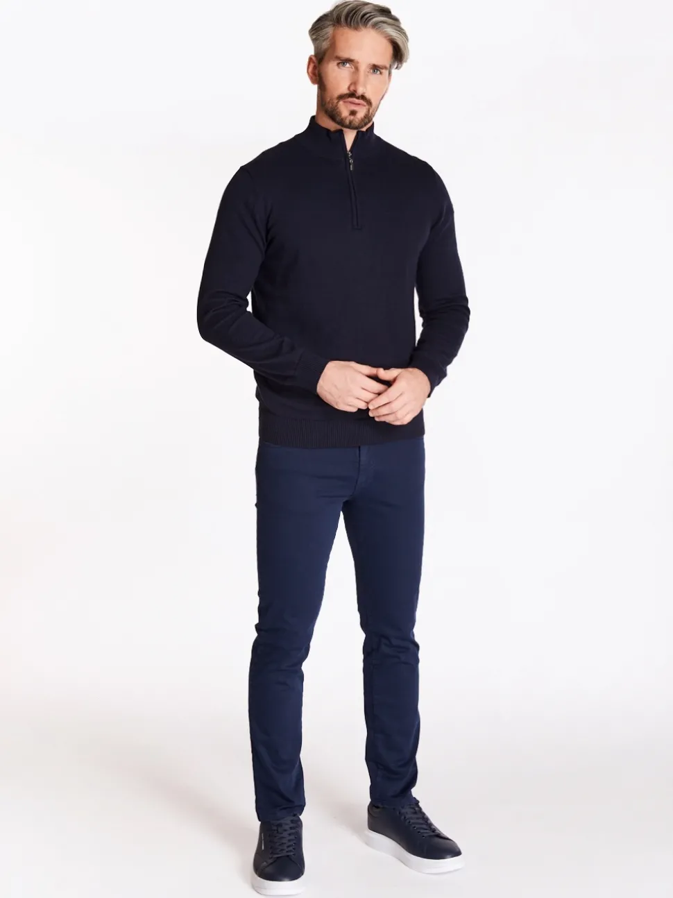 Club 1879 Leinster Quarter Zip Knit - Navy