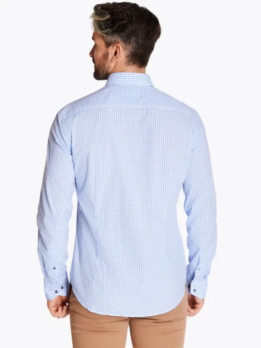 Club 1879 Leinster Small Check Shirt - Blue