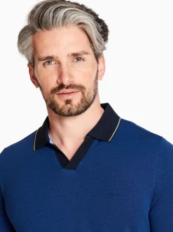 Club 1879 Open Neck Polo Shirt - Navy