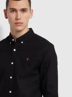 Farah Brewer Slim Fit Shirt - Navy