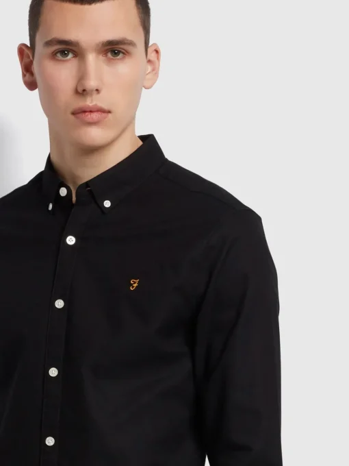 Farah Brewer Slim Fit Shirt - Navy