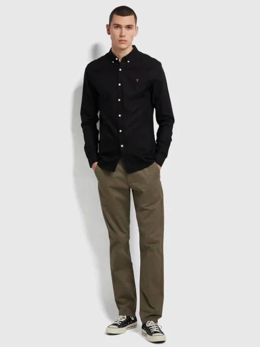 Farah Brewer Slim Fit Shirt - Navy