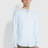Farah Brewer Slim Fit Stripe Shirt - Blue
