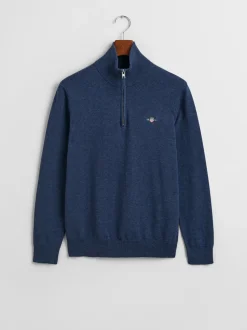 Gant Classic Cotton Quarter Zip - Blue