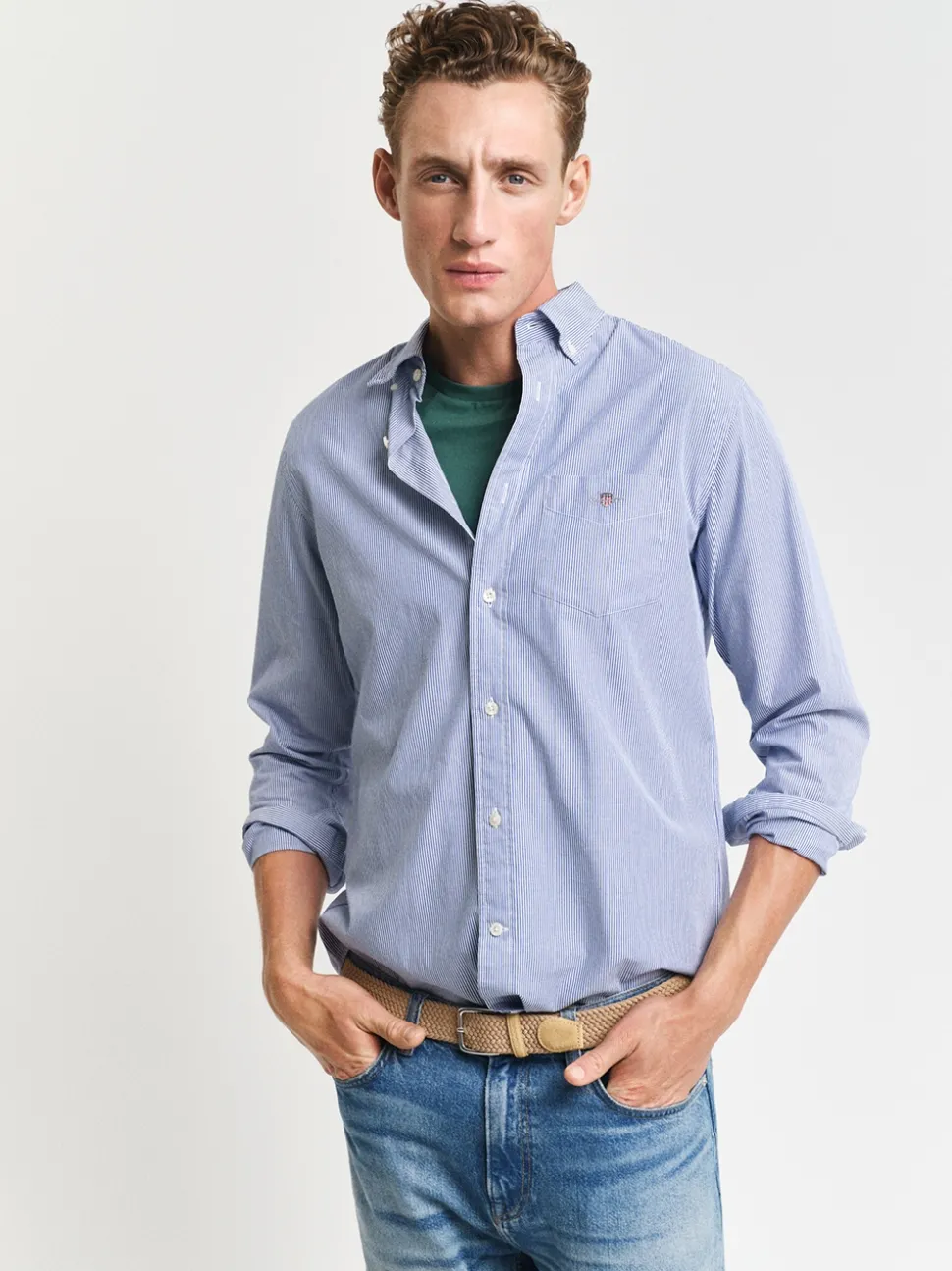 Gant Classic Poplin Banker Shirt - Blue