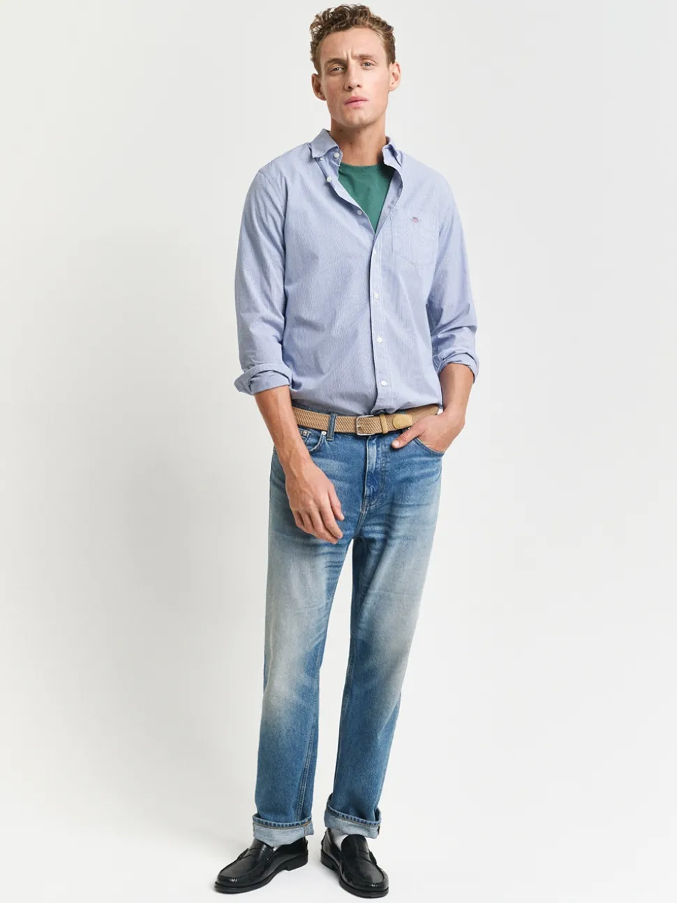 Gant Classic Poplin Banker Shirt - Blue