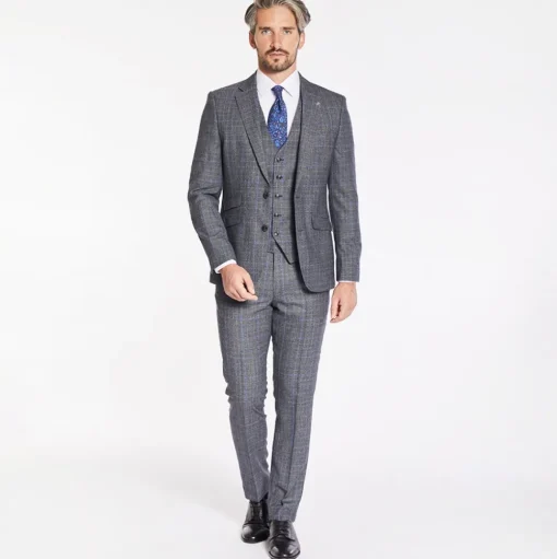 Herbie Frogg Check 3 Piece Suit - Grey
