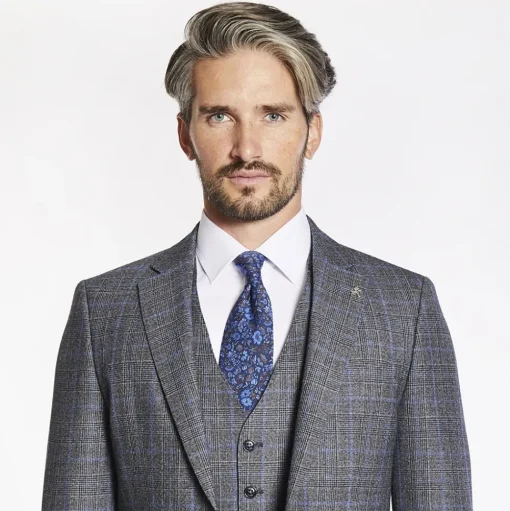 Herbie Frogg Check 3 Piece Suit - Grey
