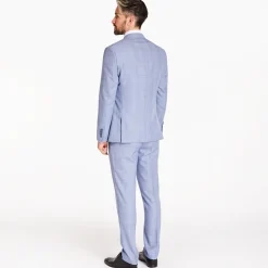 Herbie Frogg Light Check Regular Fit 3 Piece Suit - Blue