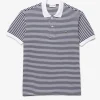Lacoste Striped Cotton Pique Polo - Navy