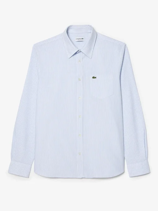 Lacoste Striped Oxford Shirt - Blue
