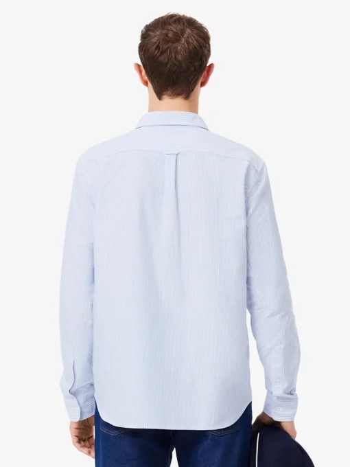 Lacoste Striped Oxford Shirt - Blue