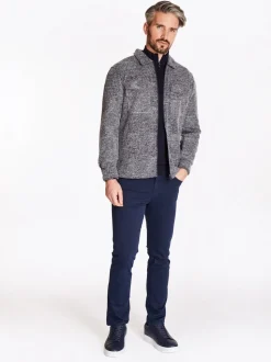 Marco Capelli Carriso Knitted Wool Check Overshirt - Navy