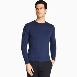 Marco Capelli Cotton Crew Neck Knit - Navy