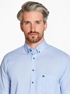 Marco Capelli Cotton Dobby Print - Blue