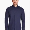 Marco Capelli Easy Care Fine Twill Shirt - Navy