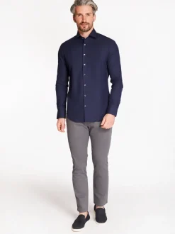 Marco Capelli Easy Care Fine Twill Shirt - Navy