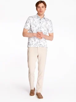 Marco Capelli Formentini Flower Print Polo - Stone