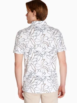 Marco Capelli Formentini Flower Print Polo - Stone