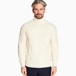 Marco Capelli Lambswool Cable Polo Sweater - White