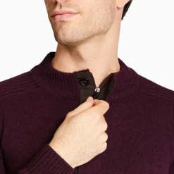 Marco Capelli Lambswool Zip & Button Knit - Red