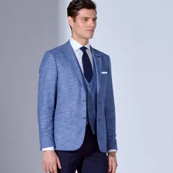 Marco Capelli Plain Linen Mixwaistcoat - Blue