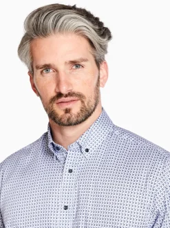 Marco Capelli Satin Stretch Graphic Print Shirt - White