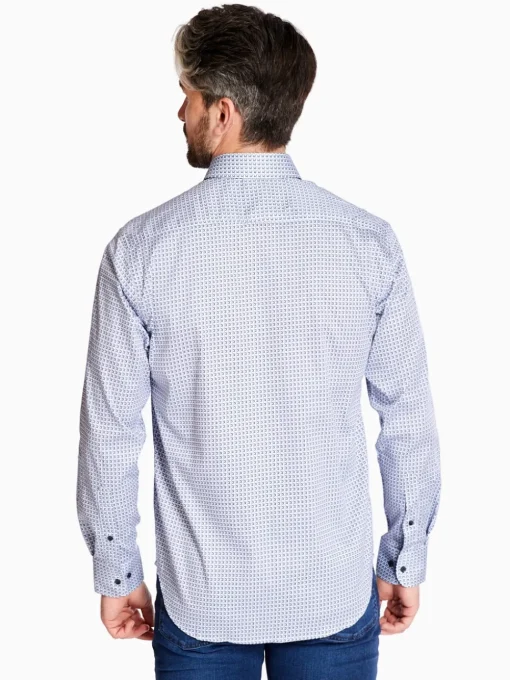 Marco Capelli Satin Stretch Graphic Print Shirt - White