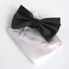 Marco Capelli Silk Black Bow & White Pocketsquare - Black