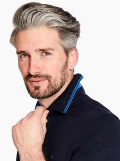 Marco Capelli Soft Cotton Tipping Polo - Navy