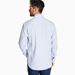 Marco Capelli Tencel Herringbone Cotton Wool Shirt - Blue