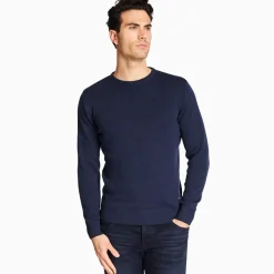 Marco Capelli Two Tone Crew Neck Knit - Navy