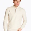 Marco Capelli Two Tone Jacquard Quarter Zip - Stone