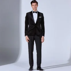 Marco Capelli Velvet Tuxedo Blazer - Black