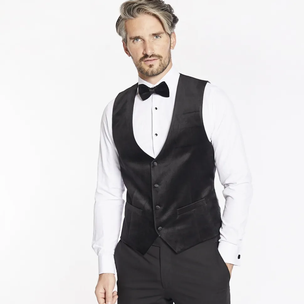 Marco Capelli Velvet Waistcoat - Black