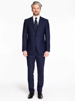 Marco Capelli Woven Check Suit - Navy