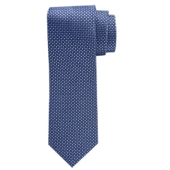 Profuomo Geo Pattern Silk Tie 8cm - Blue