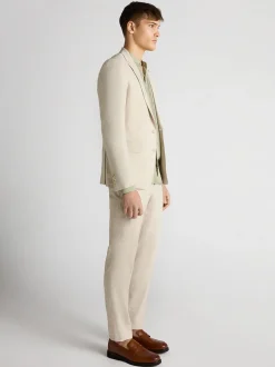 Remus Uomo Favian Stretch Linen Jacket - Stone